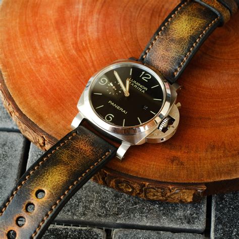 replica panerai watchband black leather|custom made panerai straps.